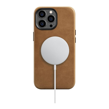 iCarer Oil Wax Premium Leather Case skórzane etui iPhone 14 Pro magnetyczne z MagSafe brązowy (WMI14220702-TN)