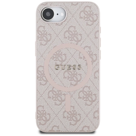 Guess 4G Ring Classic Logo MagSafe iPhone 16e Hülle - Rosa
