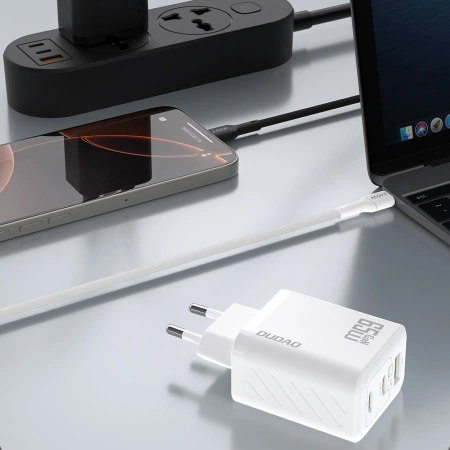 Ładowarka sieciowa Dudao A29C 65W GaN + kabel USB-C - biała
