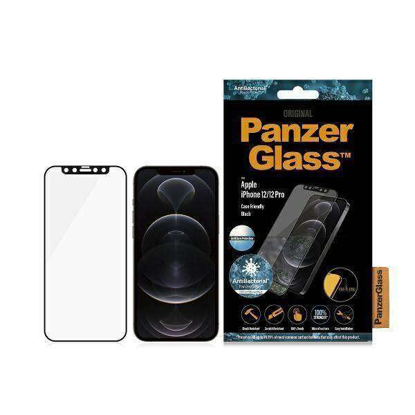 PanzerGlass E2E Anti-Glare iPhone 12/12 Pro Case Friendly AntiBacterial Microfracture czarny/black
