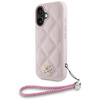 Original Handyhülle IPHONE 16 Karl Lagerfeld Quilted Initial Logo & Chain Strap rosa