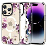 Schutzhülle APPLE IPHONE 15 PRO MAX Tech-Protect MagMood MagSafe Spring Flowers transparent