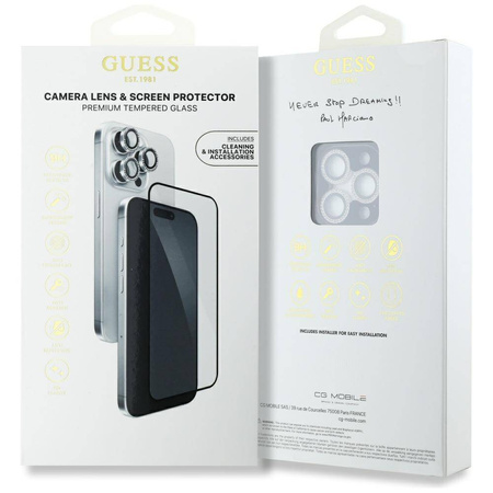 2in1-Set IPHONE 16 PRO MAX Guess BP Rhinestone silber