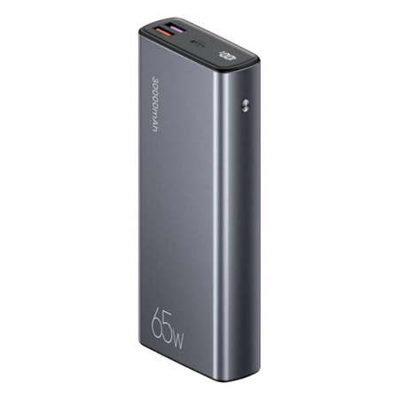 Powerbank 30000mAh  65W 2x QC3.0 USB + USB-C PD + Kabel USB-C - USB-C USAMS PB59 szary