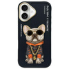 Nimmy etui iPhone 16 6.1" czarny/black    Glasses Cool Dog