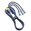 Joyroom 3w1 kabel USB - USB Typ C / Lightning / micro USB 3,5 A 1,2m niebieski (S-1T3015A5)