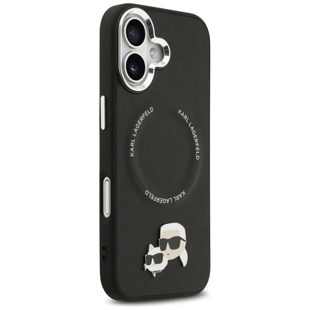 Karl Lagerfeld nakładka Magsafe PU case with Karl&Choupette heads pins logo and metal camera buttons do iPhone 17 czarna