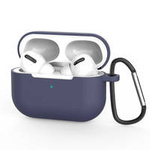 Etui do AirPods Pro silikonowy miękki pokrowiec na słuchawki + brelok karabińczyk zawieszka niebieski (case D)