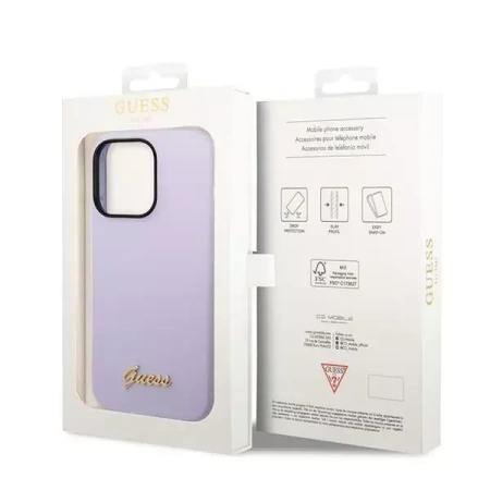 Guess Silicone Vintage - Etui iPhone 14 Pro Max (fioletowy)