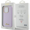 Guess Glitter Glossy Script Hülle für iPhone 15 Pro – Flieder