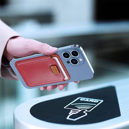 Dux Ducis Magnetic Leather Wallet magnetyczny portfel MagSafe do iPhone blokada RFID czerwone
