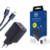 3MK Hyper Charger PD 45W ład. sieć. czarna/black + 2x USB-C Cables