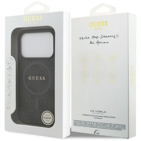 Guess 4G Ring Classic Logo MagSafe case for iPhone 17 Pro - black