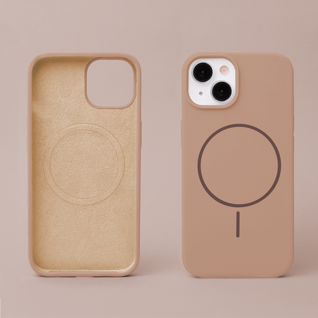 Nakładka Silicone Thin Mag do iPhone 16 6,1" brązowa