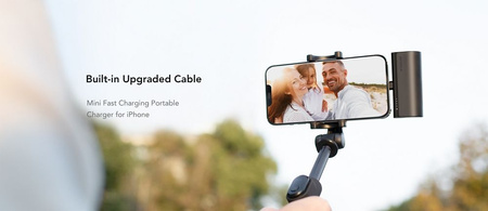 Bateria zewnętrzna (Powerbank) VEGER PlugOn - 5000mAh z wbudowanym złączem do Lightning 8-pin PD 20W (W0556L)