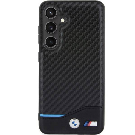 Etui BMW Leather Carbon na Samsung Galaxy S24 - czarne