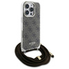 Original Case IPHONE 16 PRO MAX Guess Hardcase Crossbody Cord 4G Print (GUHCP16XHC4SEW) brown