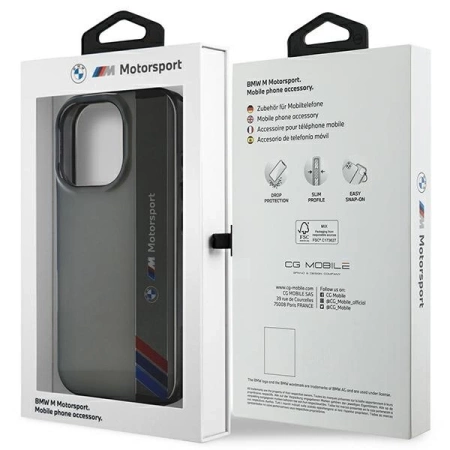 BMW Motosport IML Vertical Stripe iPhone 16 Pro Case - Gray