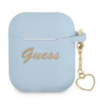 Guess GUA2LSCHSB AirPods 1/2 cover blue / blue Silicone Charm Collection