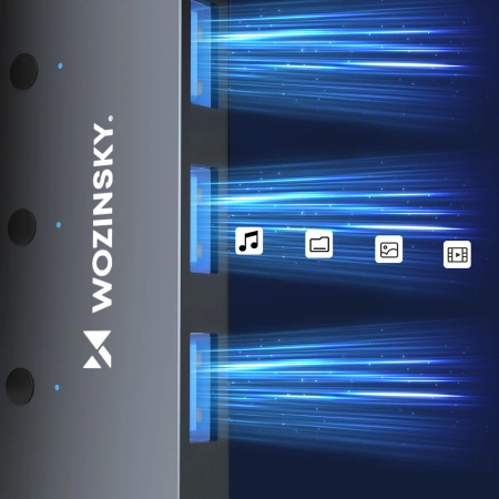 USB-A Hub Wozinsky WHS080YSS 4 x USB-A 3.0 mit einzelnen Schaltern, Aluminium, mit 30 cm Kabel - grau