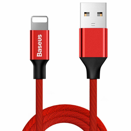 Baseus Yiven kabel przewód w materiałowym oplocie USB / Lightning 1,8M czerwony (CALYW-A09)