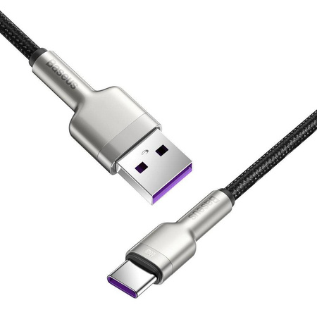 Baseus Cafule Metal Data kabel USB - USB Typ C 66W Quick Charge 25cm czarny (CAKF000001)