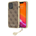 Oryginalne Etui IPHONE 13 PRO / 13 6,1" Guess Hardcase 4G Charms Collection GUHCP13LGF4GBR brązowe