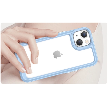 Outer Space Case iPhone 14 Plus Hardcover mit Gelrahmen blau