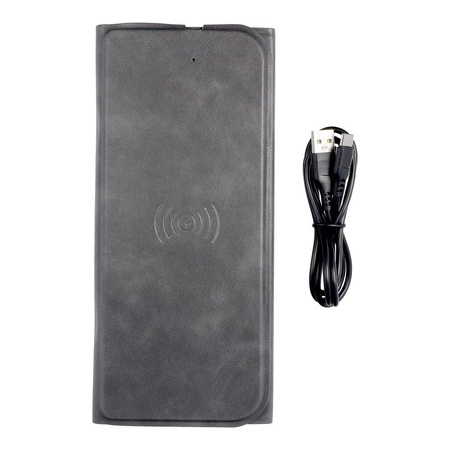 Podkładka pod mysz + ładowarka indykcyjna 15W OJD-82 brązowa/szara