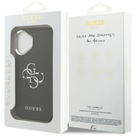 Etui Guess Grained Big 4G Classic Logo na iPhone 17 - czarne