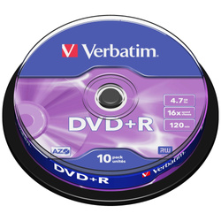 Verbatim Płyta DVD-R 4.7GB 16x AZO       srebrny/matt silver 10szt 43498