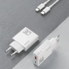 GaN Dudao A30EUL 30W USB-A / USB-C Wall Charger + USB-C - Lightning Cable - White