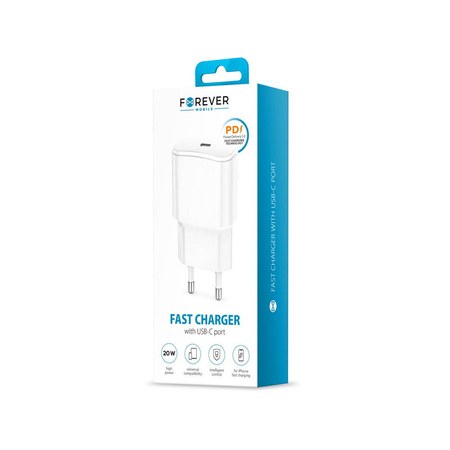 Forever ładowarka sieciowa PD TC-01 1x USB-C 20W biała