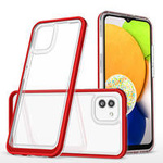 Clear 3in1 case for Samsung Galaxy A03 silicone cover with frame red