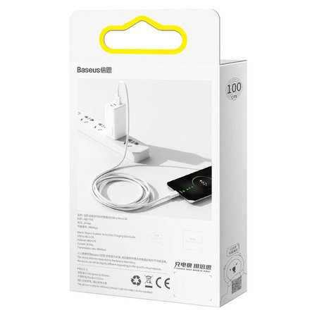 Baseus Superior kabel przewód USB - micro USB do szybkiego ładowania 2A 1m biały (CAMYS-02)