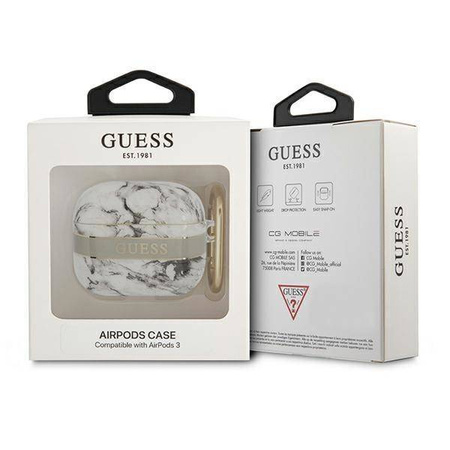 Case APPLE AIRPODS 3 Guess AirPods Marble Strap Collection (GUA3HCHMAG) gray