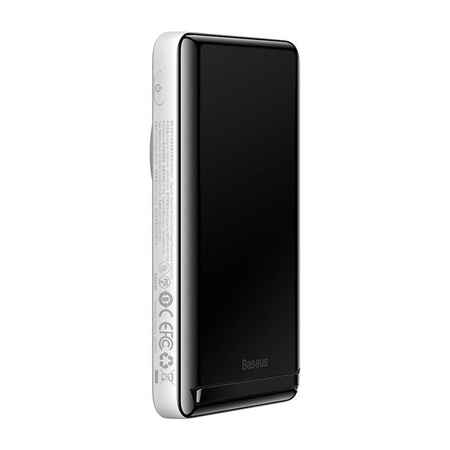 Baseus Magnetic Bracket Powerbank mit MagSafe Wireless Charging 10000mAh 20W Overseas Edition weiß (PPCX000202) + USB Type C Baseus Xiaobai Series 60W 0.5m