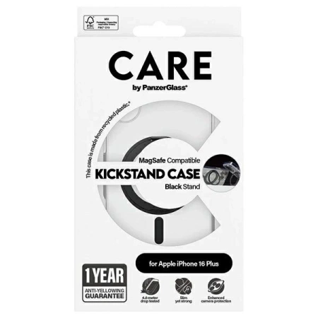 CARE by PanzerGlass Feature Kickstand Case iPhone 16 Plus 6,7&quot; schwarz/schwarz MagSafe 1323