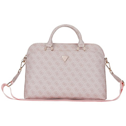 Torba LAPTOP 15" Guess 4G Zipper Pocket Triangle Logo różowe