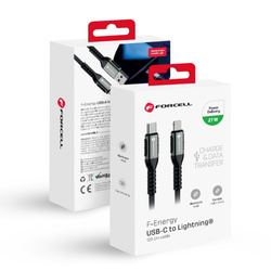 FORCELL F-ENERGY C259 kabel Typ C do Lightning PD 3A 27W Cafule 1,2 m czarny