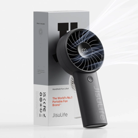 Mini wentylator Jisulife Handheld Fan Life4 3600mAh przenośny wiatraczek USB - czarny