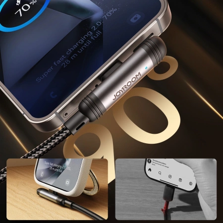 Joyroom S-A56 EnjoyX Series 90° USB-A - USB-C 3A Kabel 1,2m - schwarz