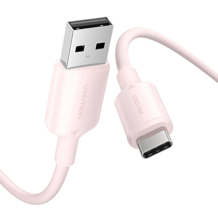 Kabel USB 2.0 A do USB-C 3A Vention CTQPH 2M (różowy)