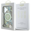 Schutzhülle IPHONE 16 Guess Glitter Flowers Triangle Buttons MagSafe grün