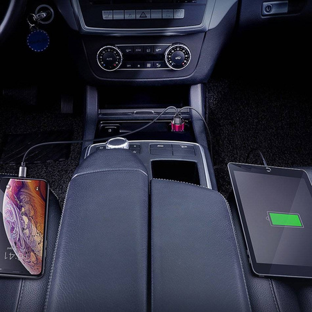 Baseus Magic Series PPS - ładowarka samochodowa Quick Charge 4.0+ / QC3.0 45W 6A czerwony (CCMLC20C-09)