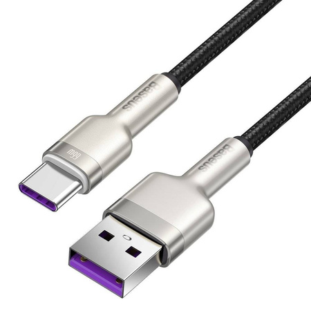 Baseus Cafule Metal Data kabel USB - USB Typ C 66W Quick Charge 25cm czarny (CAKF000001)