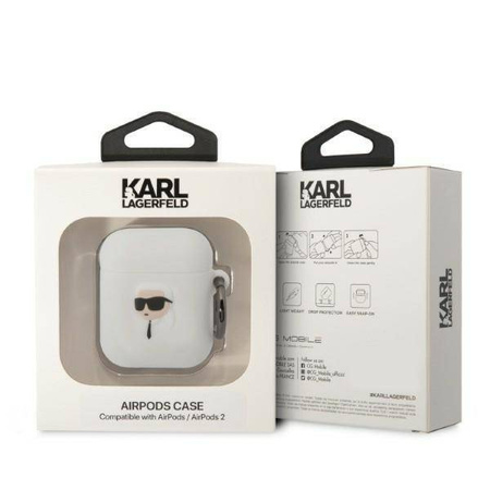 Karl Lagerfeld etui do Airpods 1 / 2 KLA2RUNIKH białe 3D Silicone NFT Karl