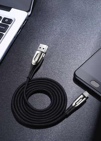 Kabel USB-A - micro USB Joyroom S-M411 3A 2m z wskaźnikiem ładowania - czarny