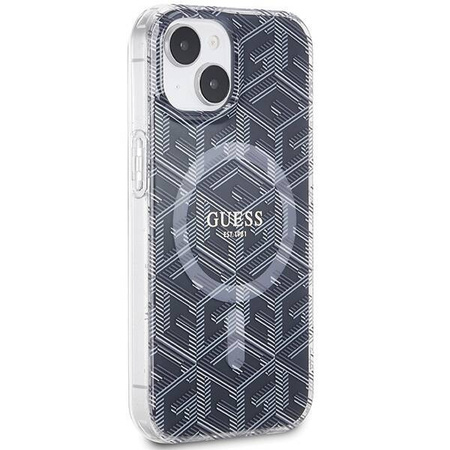 Oryginalne Etui GUESS Hardcase GUHMP15SHGCUSTGK do iPhone 15 (Kompatybilny z Magsafe / IML GCUBE / czarny)