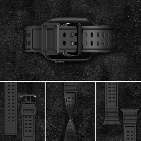 Strap Triple Protection strap for Apple Watch SE, 8, 7, 6, 5, 4, 3, 2, 1 (41, 40, 38 mm) band bracelet black